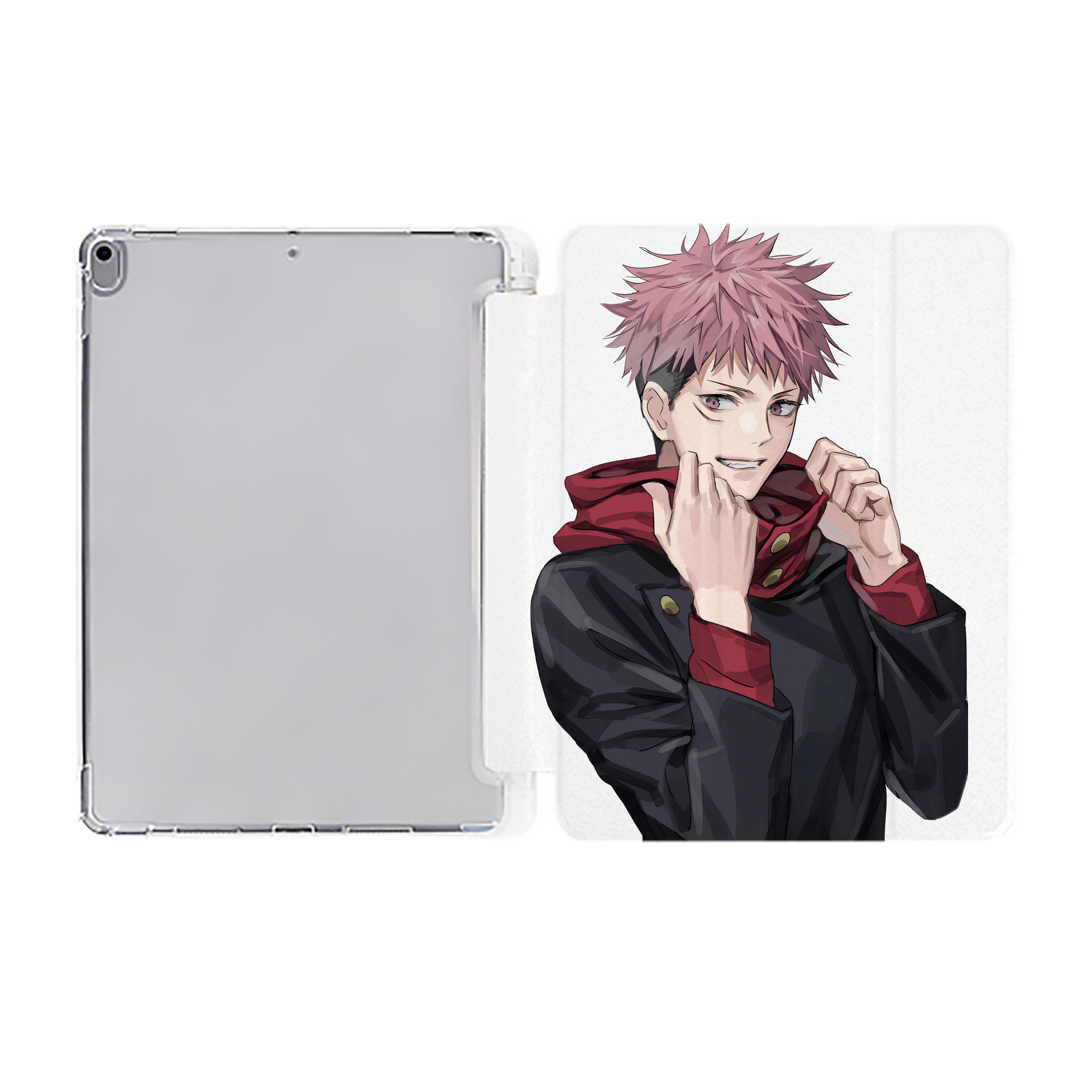 （画像用） 呪術廻戦 Jujutsu Kaisen IPad ケース ペン収納付き 三つ折りスタンド PUレザー×シリコン 対応機種9.5/10.5/10.9インチ